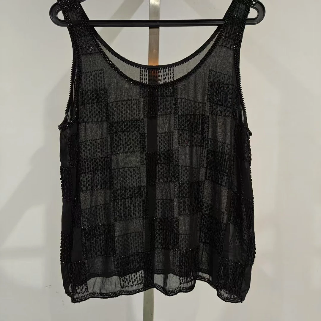 通勤蕾丝运动女士夏季黑色镂空潮流吊带背心/Z0009