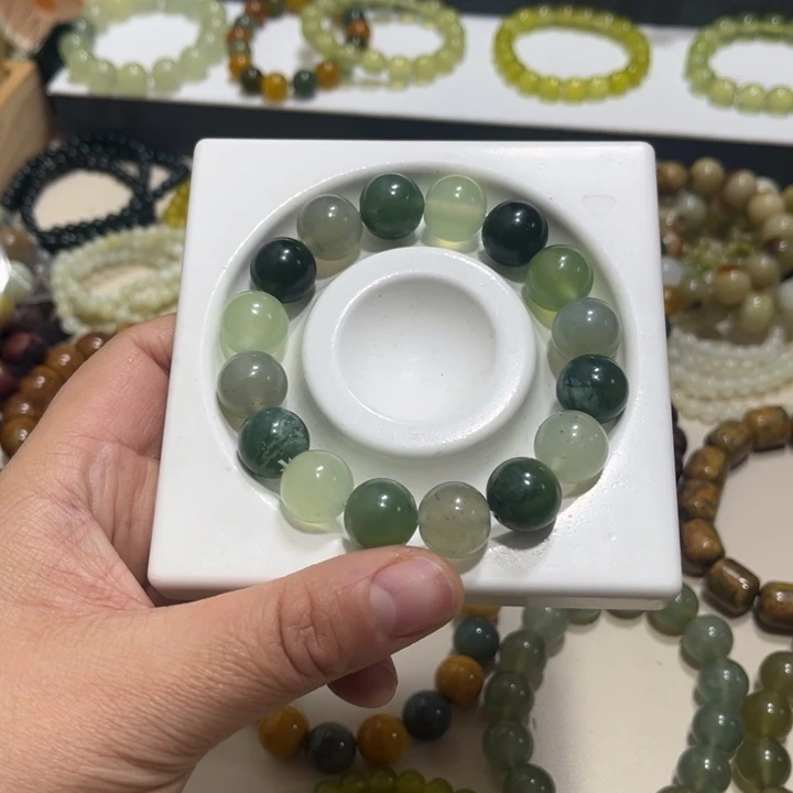 蛇纹石玉未镶嵌手链卡14