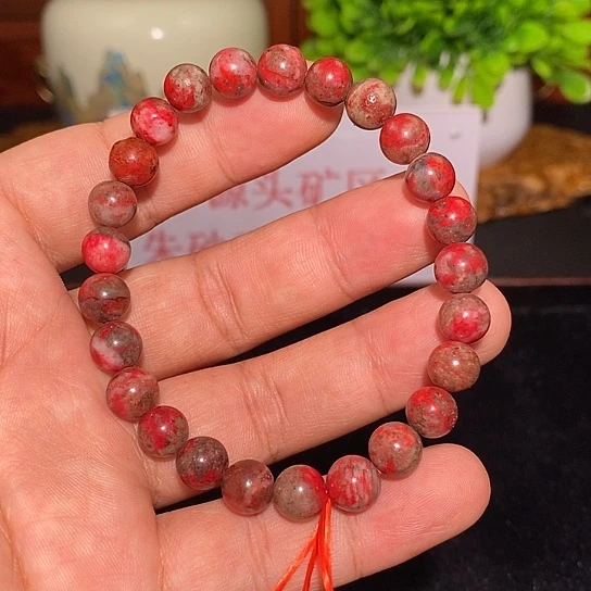****贝天然辰砂原石手串