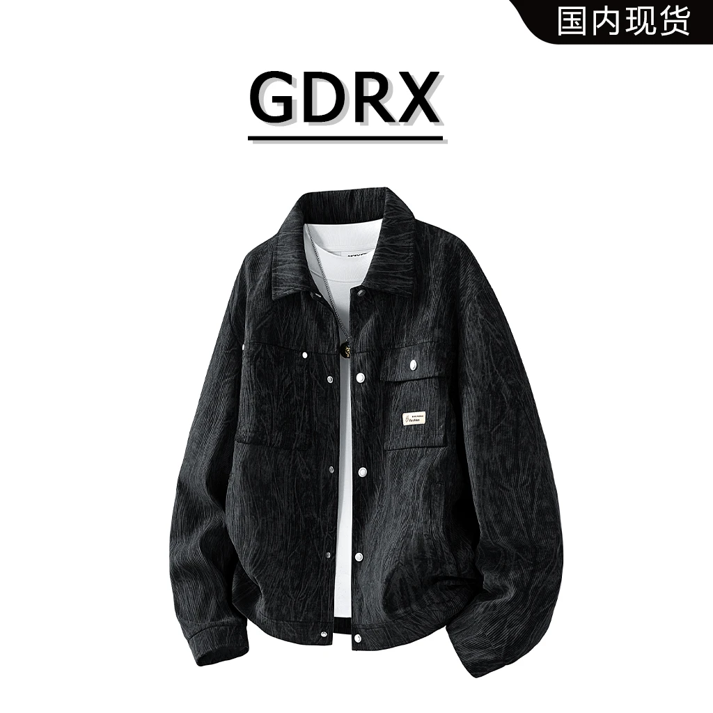 GDRX美式扎染条纹夹克男士秋冬潮流休闲外套百搭轻奢痞帅男生衣服
