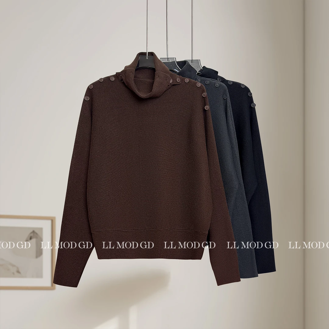 点睛肩扣 高级感时尚洋气肩扣装饰绵羊毛亲肤内搭打底YL-6201097