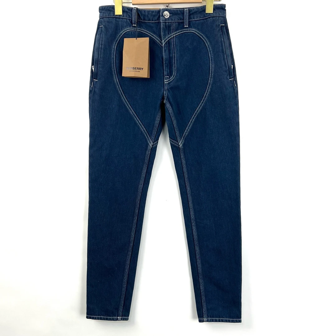 全新未使用 BURBERRY/博柏利 w27码/爱心设计牛仔裤/06451