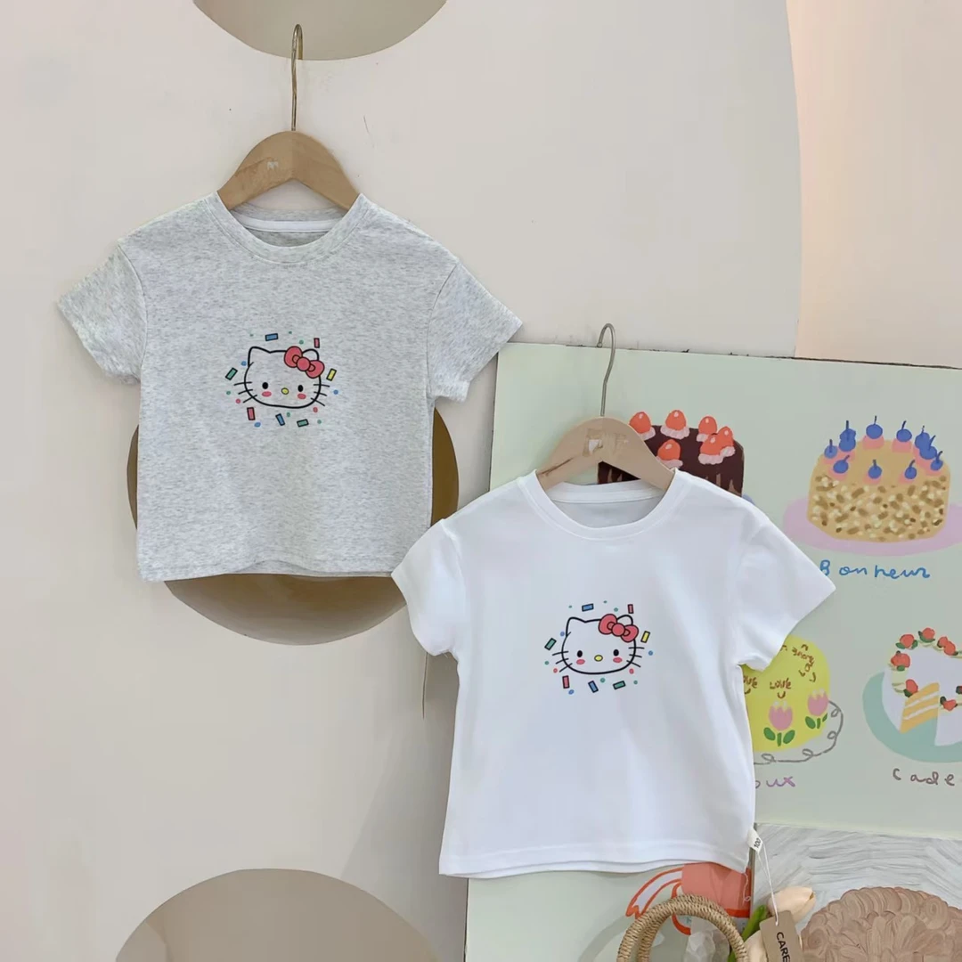女童韩版棉质休闲洋气百搭卡通印花短袖T恤 251311