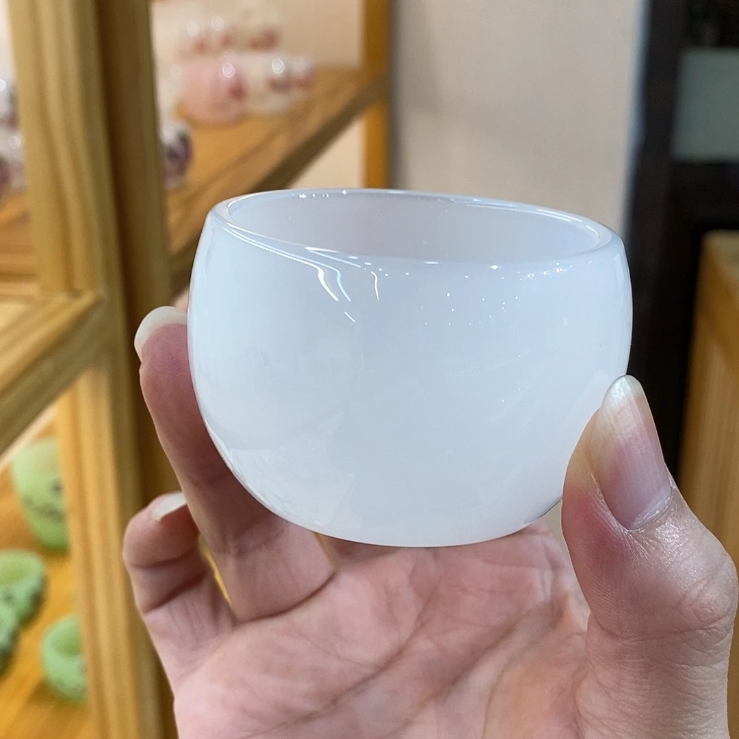 琉璃手工艺品白玉客杯