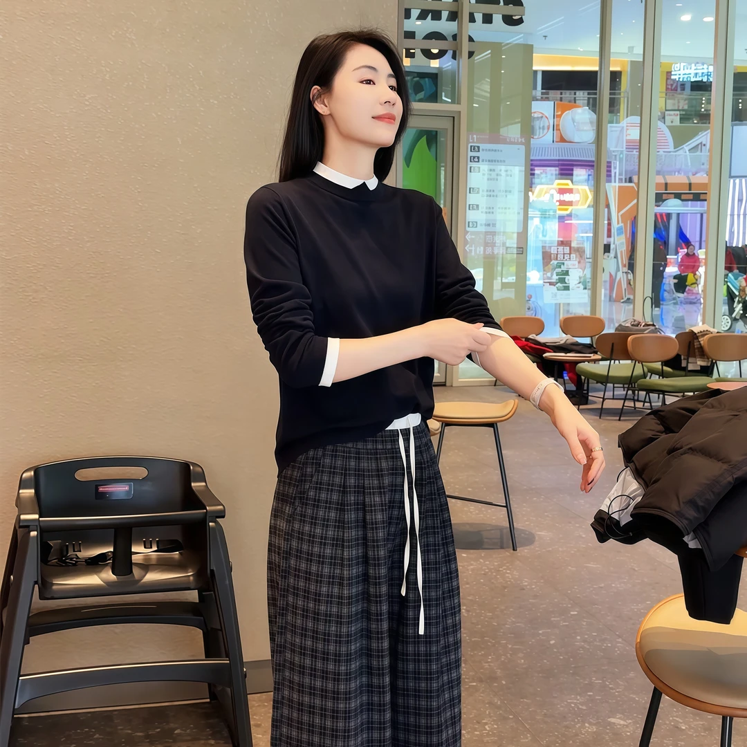 【北岸情书】Mayya Plus麦芽定制气质显瘦假两件爆款女上衣32547751