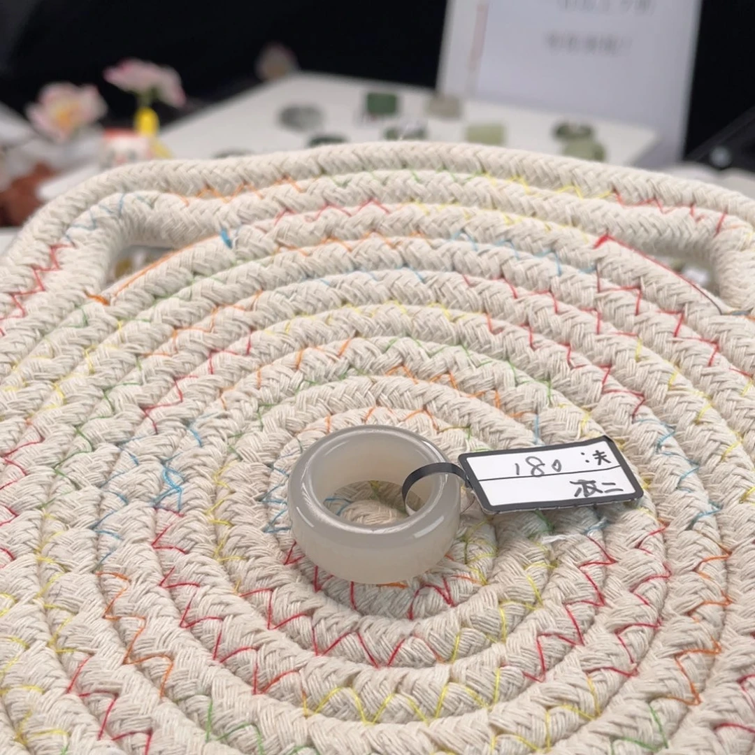 和田玉未镶嵌戒指m27仙女紫圆切16.5