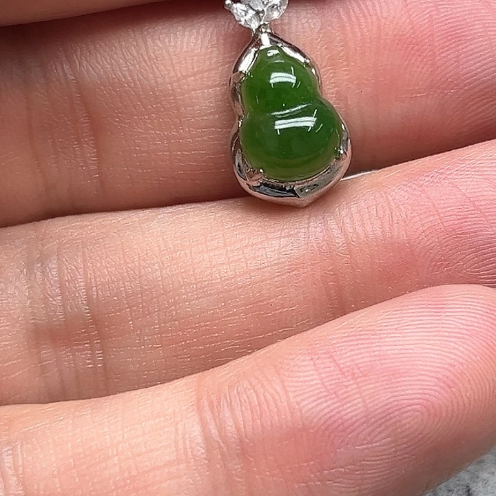 和田玉（碧玉）吊坠(不含链)银S925镶嵌