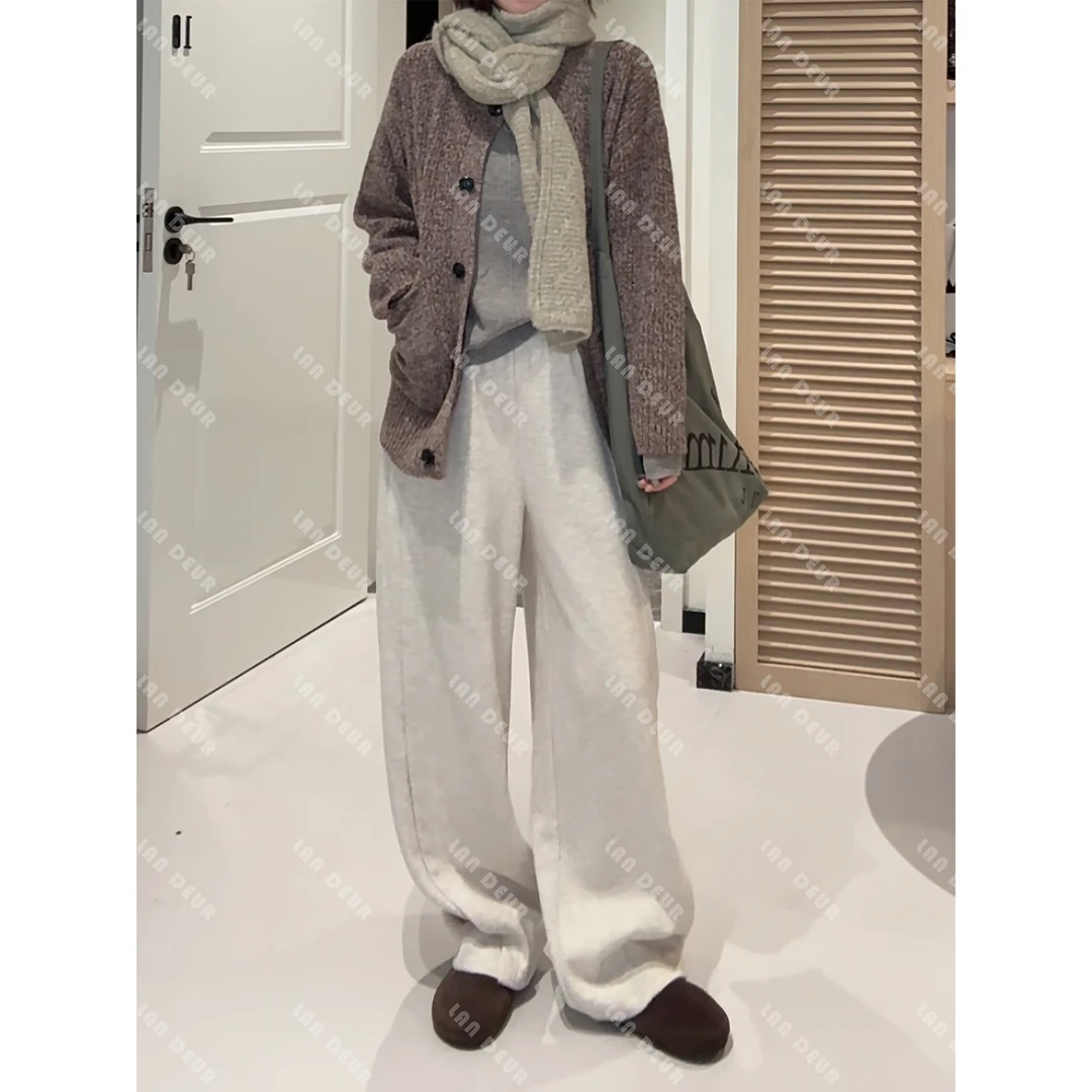 【莉枝冰茶】弧线结构立裁时尚百搭极简老钱风松紧腰休闲拖地裤子女