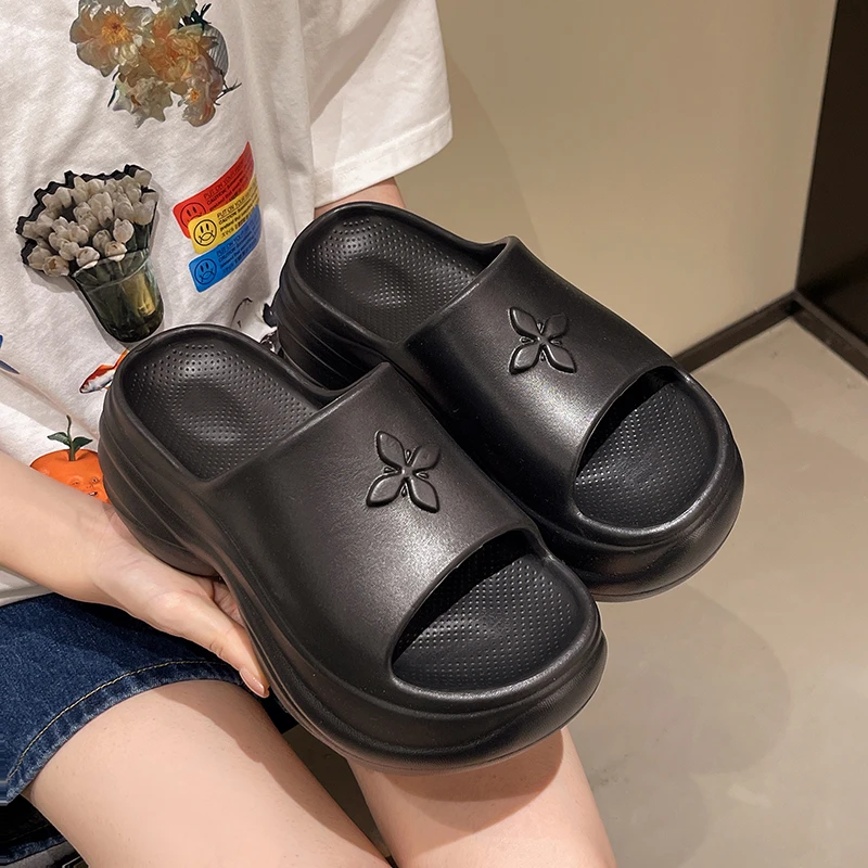 丝蒙妮8CM厚底增高拖鞋女夏季外穿凉鞋海沙滩鞋凉拖鞋户外矮个子