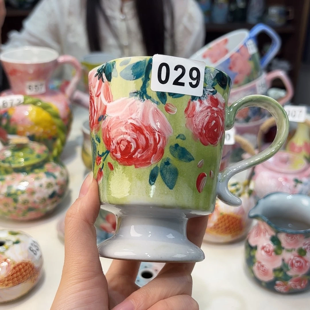 瓷片景德镇手绘高温釉下彩陶瓷茶具
