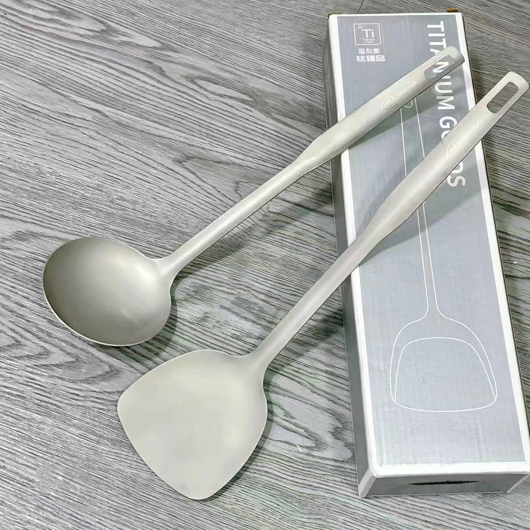 长柄防烫钛汤勺炒菜铲子锅铲家用两件套装   LL