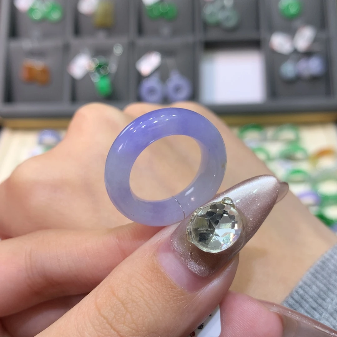 翡翠戒指未镶嵌11一抹紫