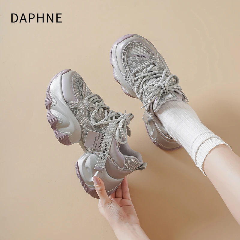 达芙妮老爹鞋女2025夏季新款厚底增高网面时尚休闲运动鞋百搭女鞋