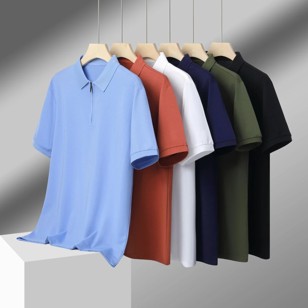 【Colne Keil】2025年新疆棉夏季宽松半袖纯色男士衬衫POLO上衣