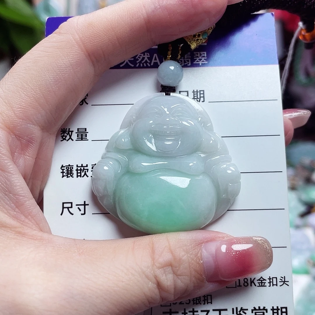 翡翠未镶嵌颈饰佛公19