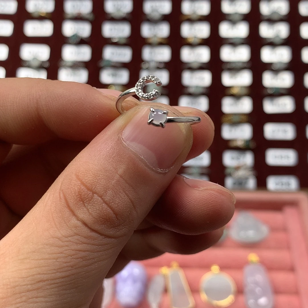 翡翠银S925镶嵌戒指122