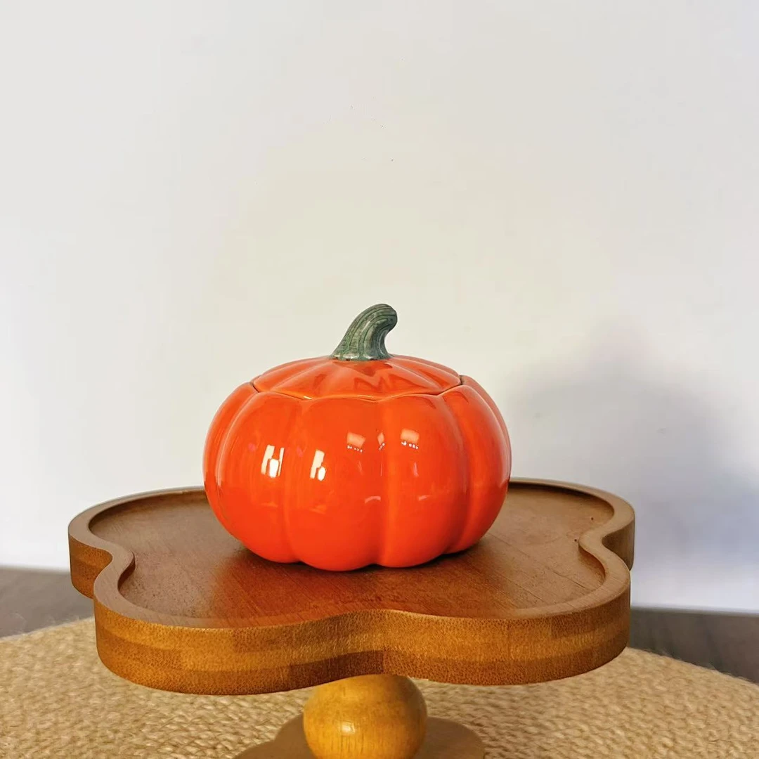 【直播-不带盒子】高温颜色釉南瓜陶瓷茶叶罐242