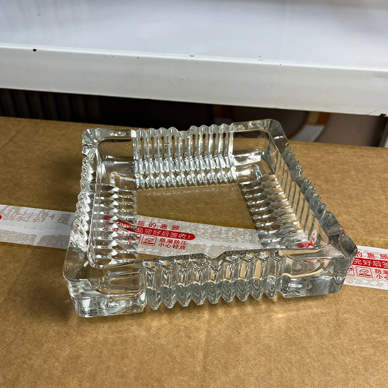 大号方形烟灰缸水晶玻璃加【粉丝专属福利】厚耐用家用客厅办公室