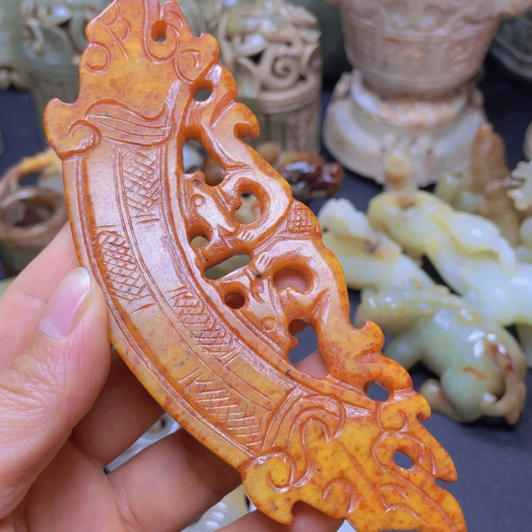 白玉菩提吊坠摆件