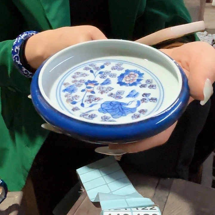 摆件景德镇高温陶瓷碟子看画片