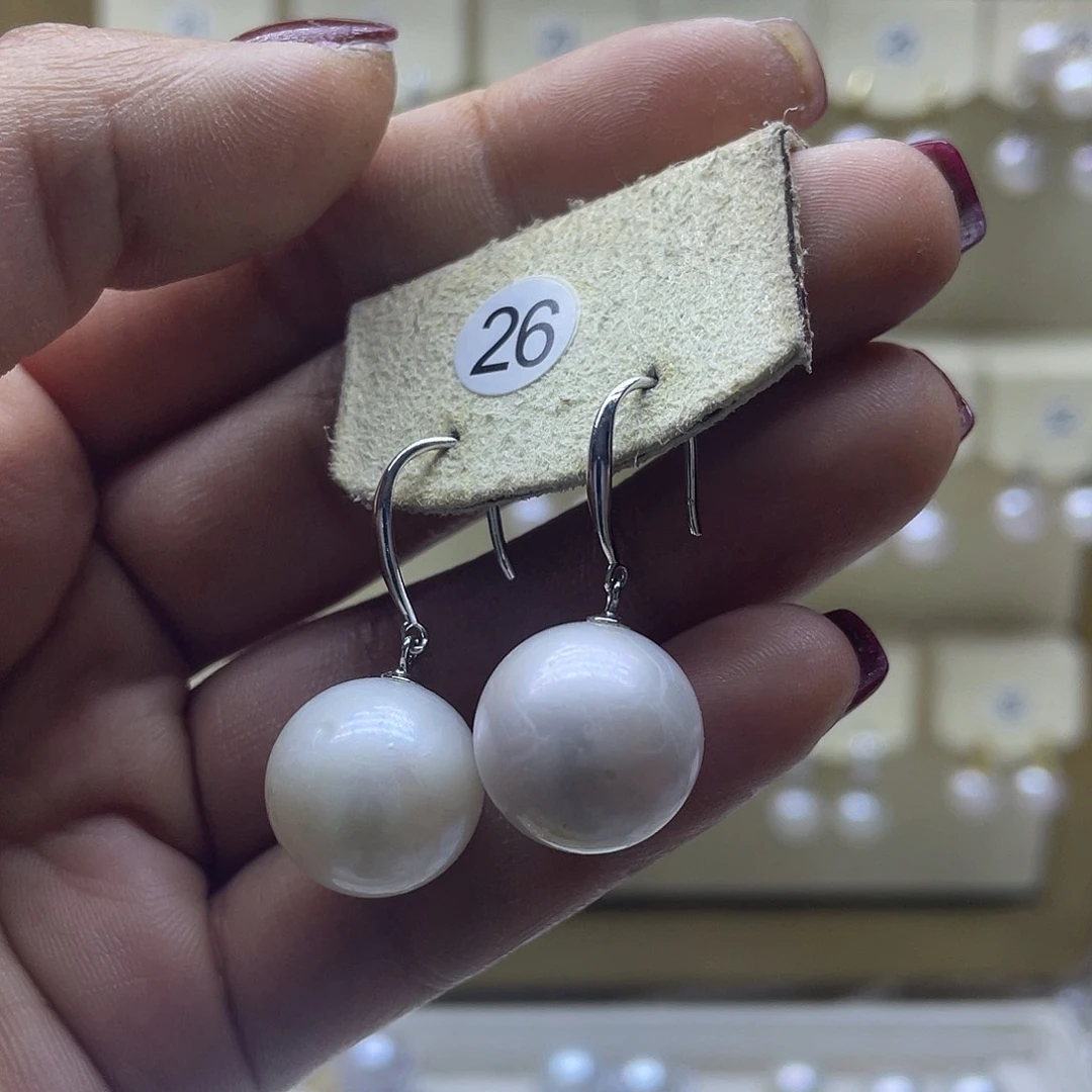 淡水珍珠耳饰银S925镶嵌