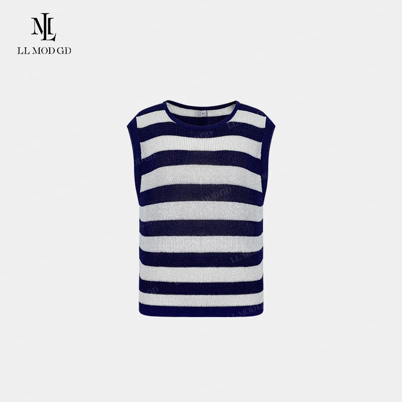 轻简随想 夏季圆领套头亚麻针织衫宽松显瘦设计上衣 YL-262775