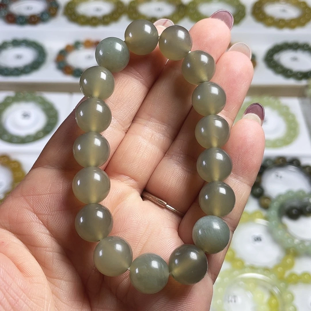 未镶嵌蛇纹石玉手链卡12