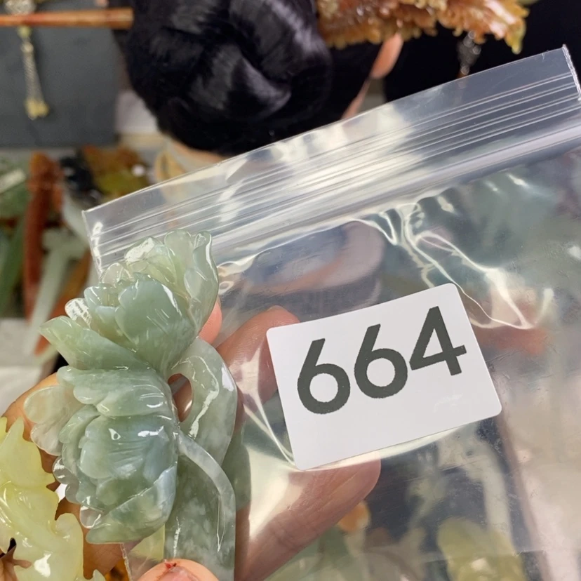 【闪购商品】岫玉发饰未镶嵌蝶**香
