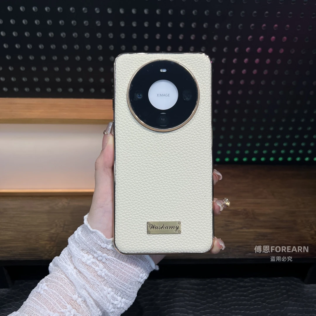 适用于华为mate60pro手机壳mate70高端商务真皮mate70pro保护套