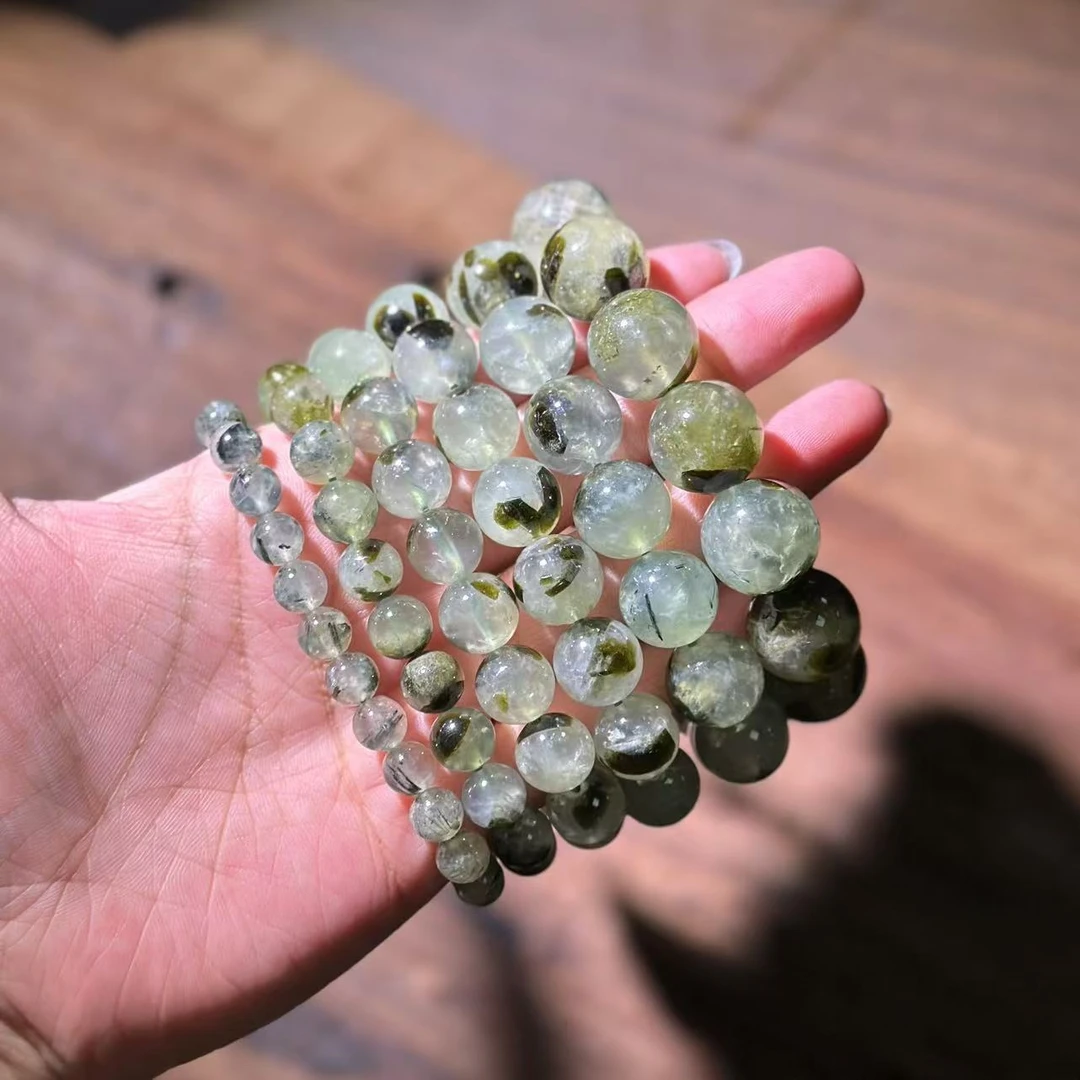 SJ0470 葡萄石圆珠单圈手链 多样性发其一