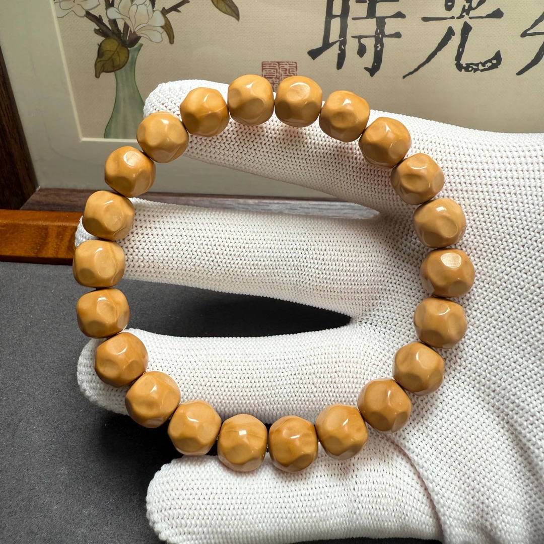 【手工系列】奶酪 原色手工雕刻 手感好 猴头核桃手串