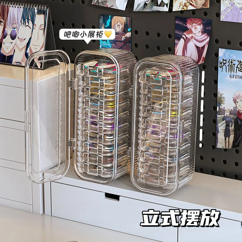 吧唧收纳盒透明亚克力密封防潮8575mm透明动漫徽章周边谷子展示架