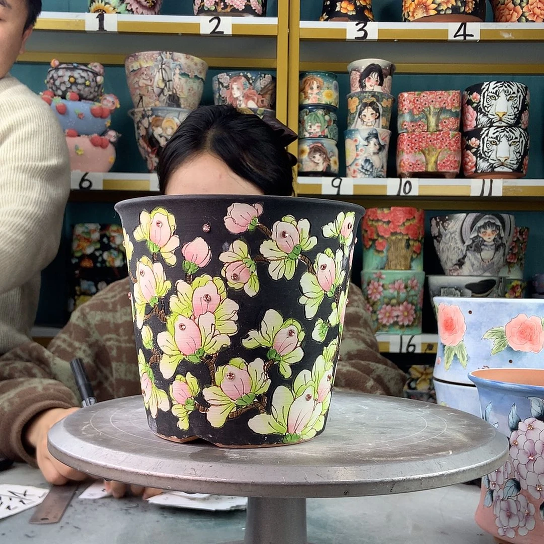 陶景德镇手工花盆413