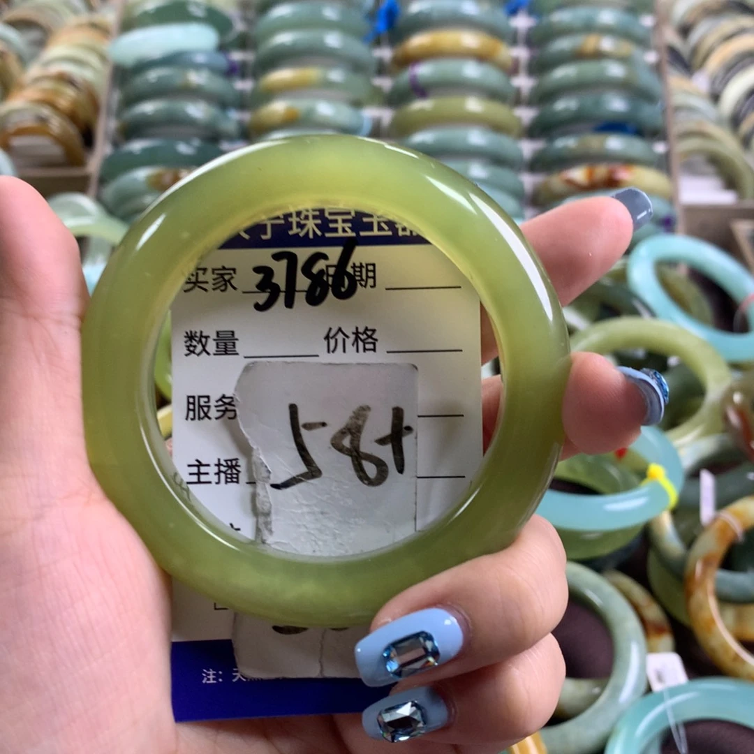 蛇纹石玉未镶嵌手镯3786