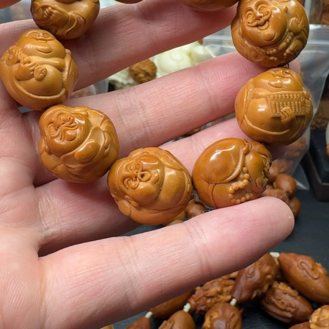 橄榄核手串/手链光背财神弥勒