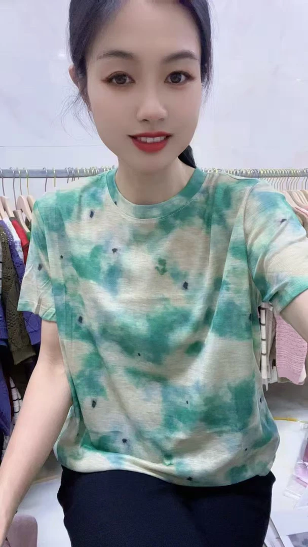 101-151]新款女装圆领印花薄款短袖体恤衫