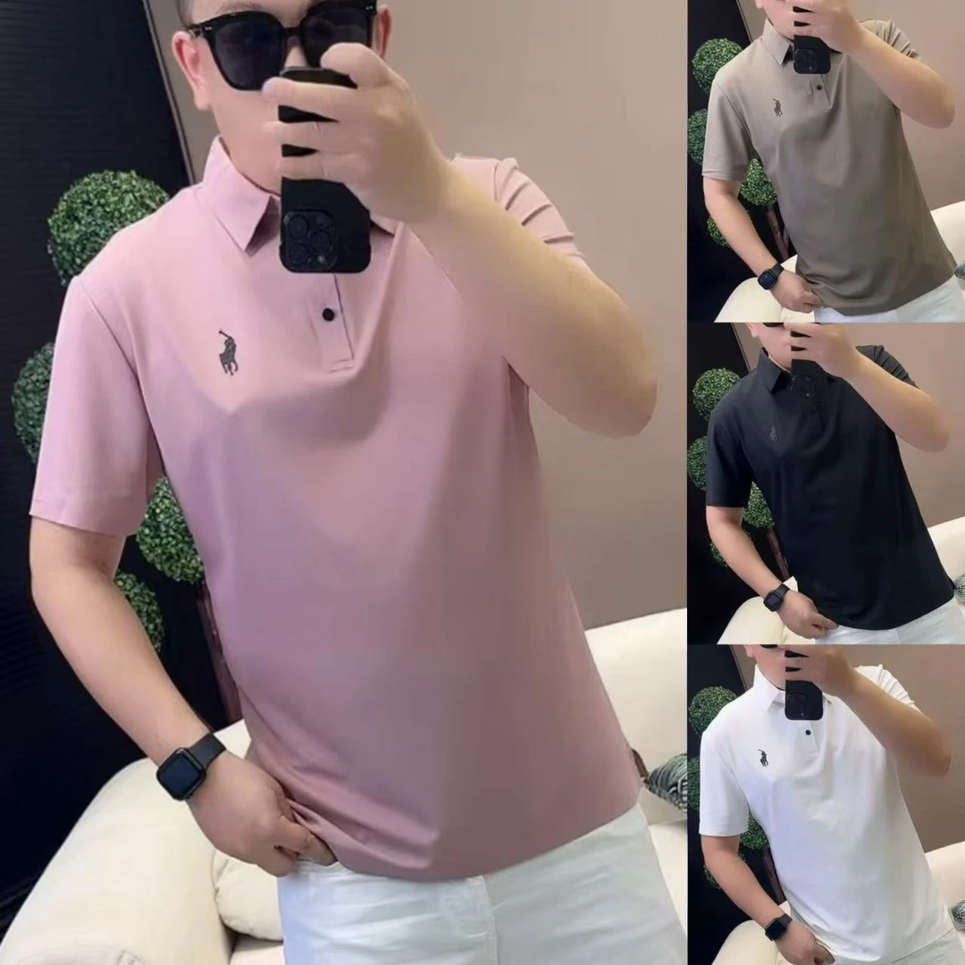 夏季男士翻领短袖百搭凉感无痕POLO衫个性高品质高级感半袖606