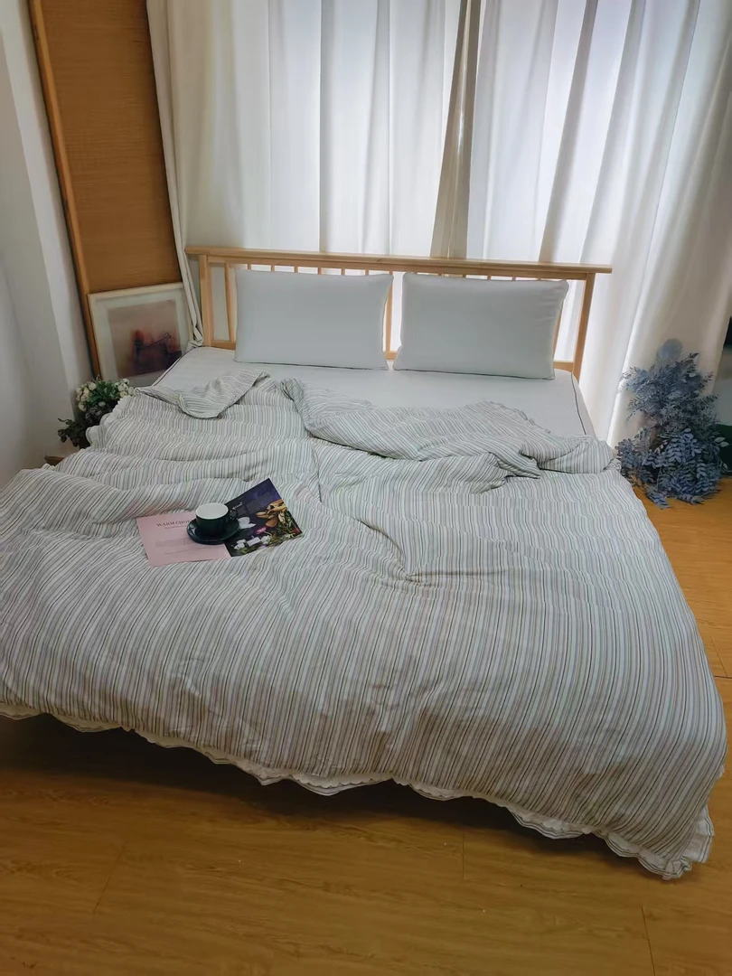 双层纱花边款双人被套标准200*230微瑕～M136