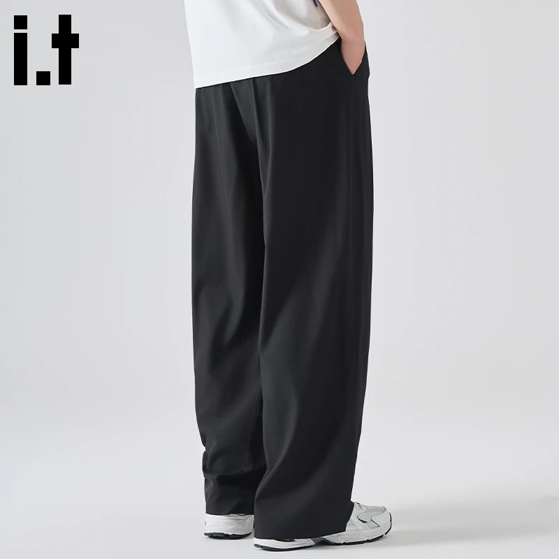 i.t:CHOCOOLATE男士阔腿百搭休闲裤2025秋冬新款宽松直筒垂感长裤