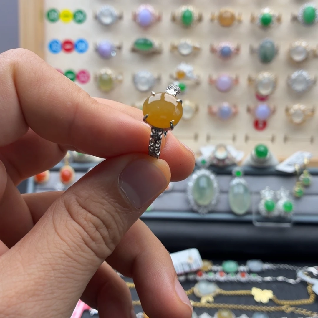 翡翠银S925镶嵌戒指