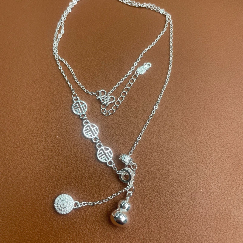 YZ038葫芦挂坠 银色精品项链 无礼盒