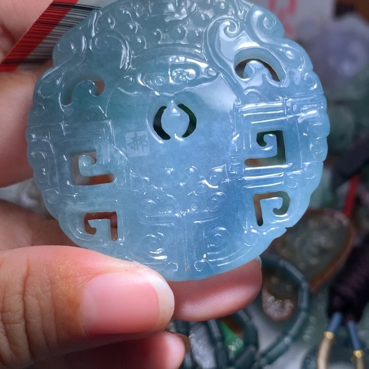 翡翠颈饰未镶嵌保真天然A货翡翠