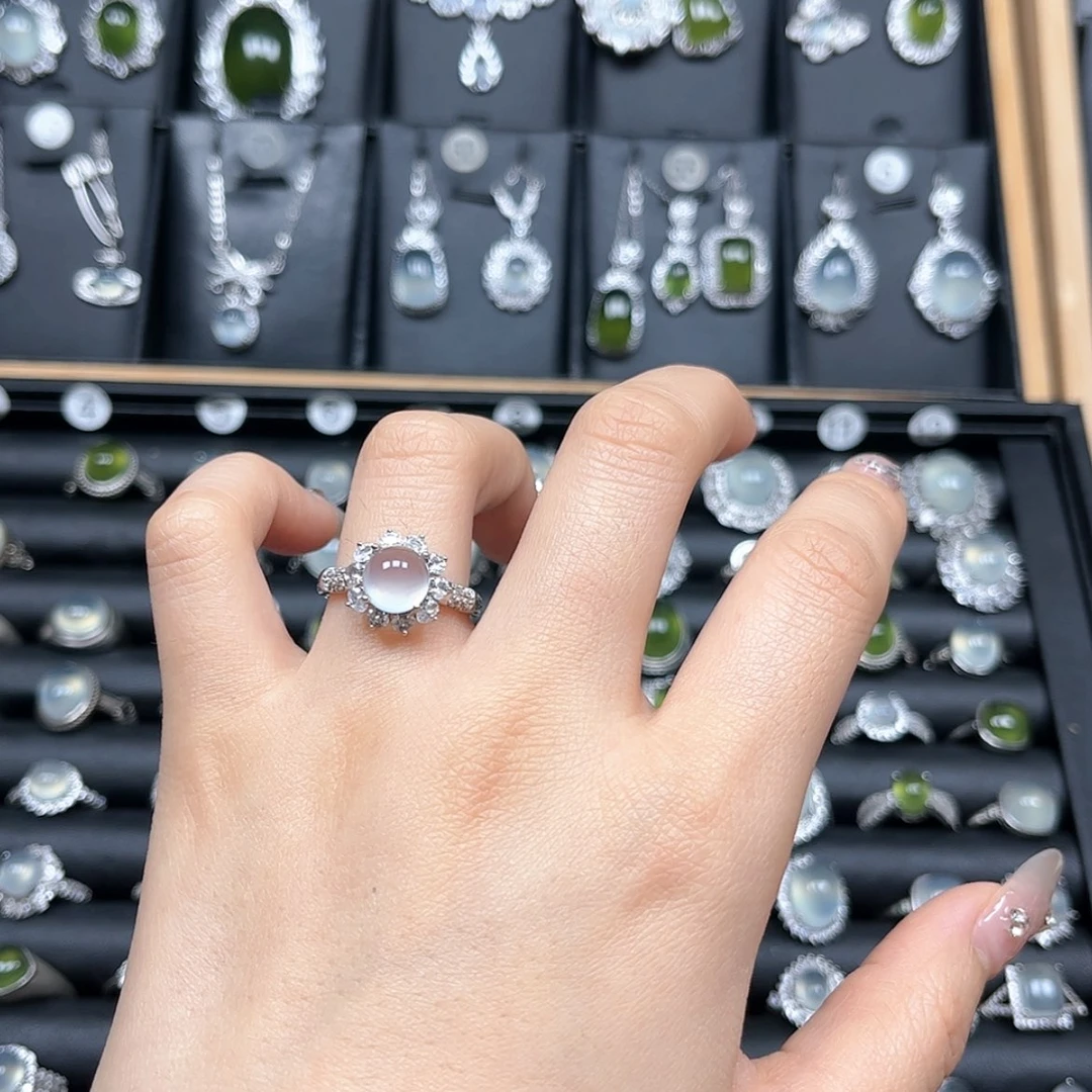 【闪购商品】岫玉戒指银S925镶嵌赵*虎