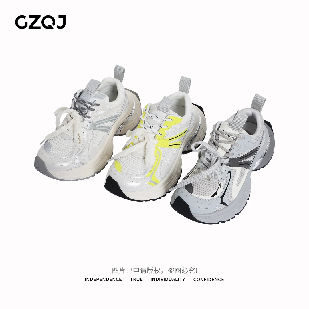 广州琴姐 厚底休闲运动老爹鞋撞色新款时尚百搭女鞋春季5531