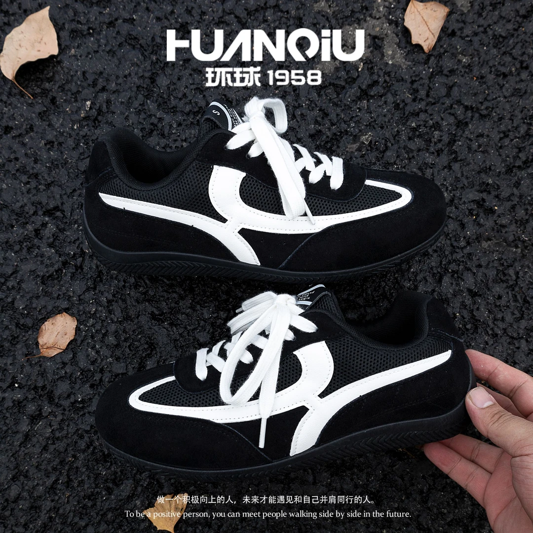 环球复古赛车鞋子男款2025秋季新款透气男鞋百搭休闲鞋增高德训鞋