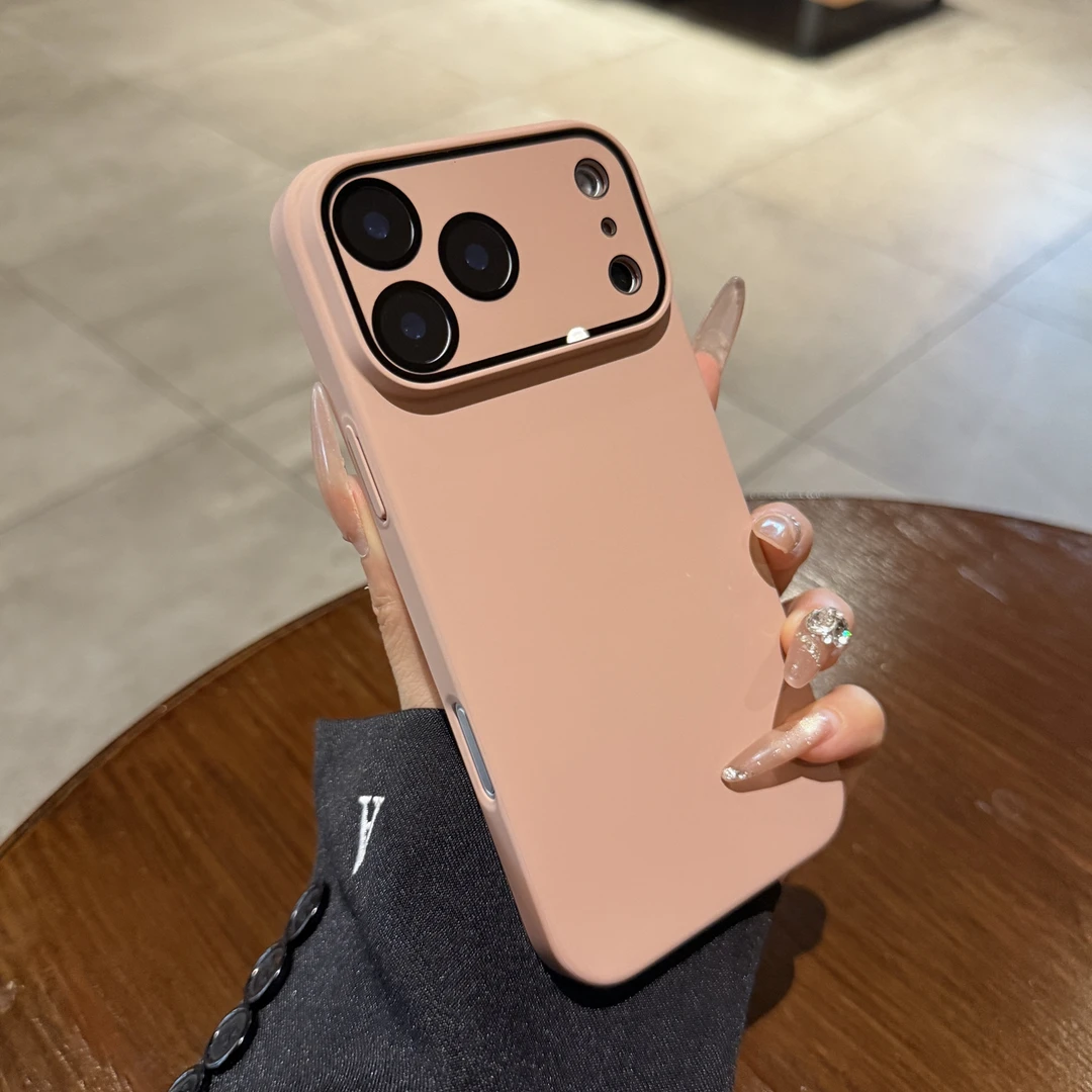 超薄磨砂适用苹果17promax手机壳粉色镜头膜全包女情侣纯色保护套