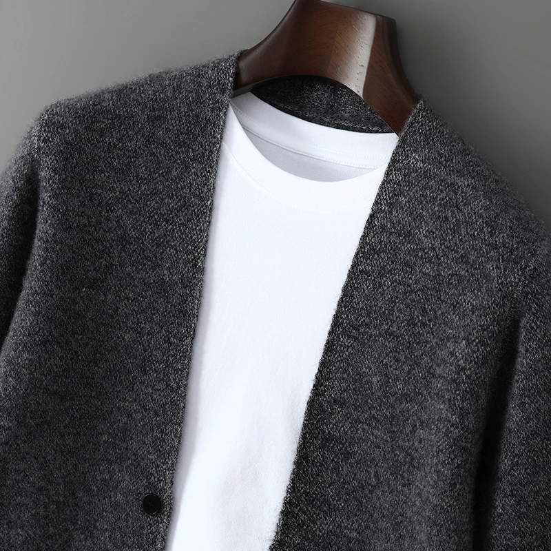 爆款~秋冬男士加厚羊毛衫开衫宽松百搭休闲针织打底衫