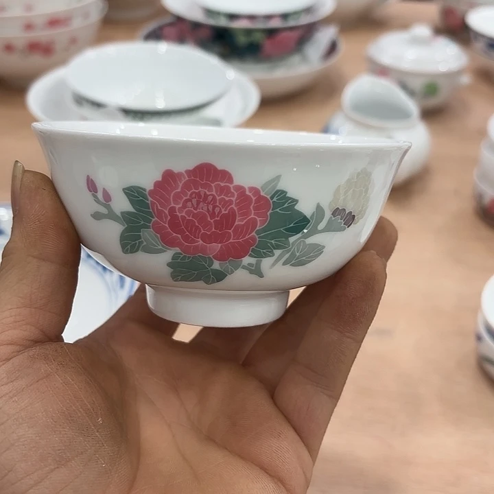 11.5公分，手绘理发馆米饭碗