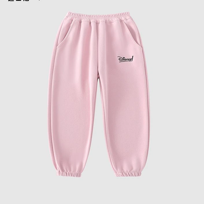 男女童长裤束脚春秋季纯色百搭卫裤棉质