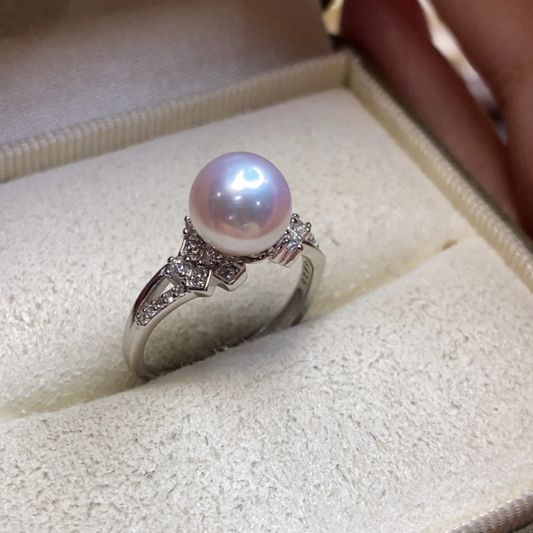 淡水珍珠戒指银S925镶嵌